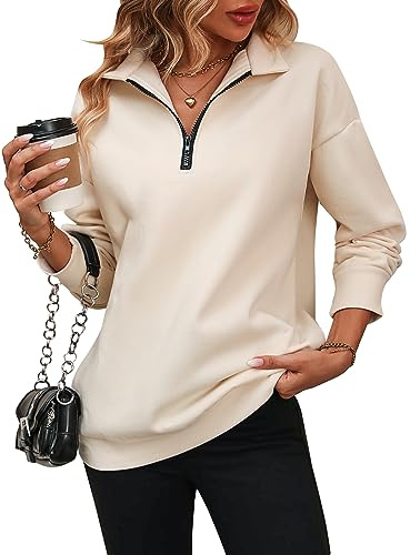 LEKOPUR Halvdragkedja pullover sweatshirt kvinnor v-ringad tröjor höst vinter långärmad t-shirts toppar damer enkla tröjor y2k jumper dam enkla långa tröjor för kvinnor