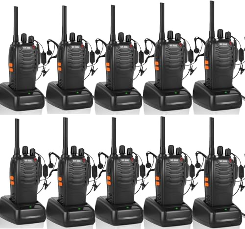 SINZUX 10Pcs Professional Walkie Talkies Rechargeable for Adults