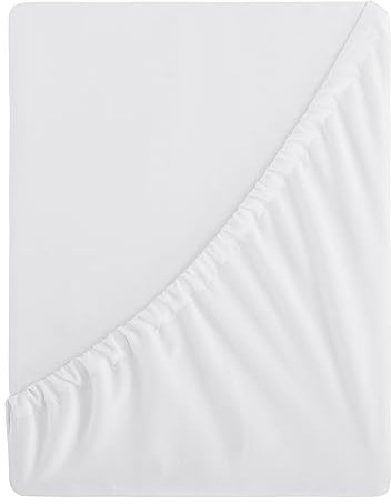 Aisbo Spannbettlaken 140x200cm Bettlaken Boxspringbett - Bett Laken Weiß 140x200 aus Premium Mikrofaser, weiches Spannbetttuch 140 x 200 Weiss Steghöhe 40cm für Wasserbett Bed Fitted Sheet