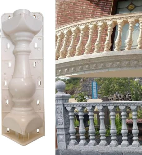 2 stampi per balaustre europee a colonna romana anteriore e posteriore, per cemento, gesso, cemento, plastica, colata, giardino, balcone, piscina, parco recinzione decorazione (tipo 3)