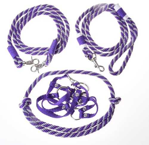 LarDen Hobby Horse Kit d'accessoires pour débutant - Licol avec tricot, anneau de cou, rênes pour grands chevaux de bataille S - Violet - Kit de démarrage - Cheval de bâton - Jouet pour enfants -