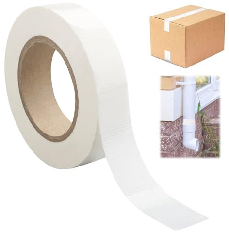 Rairsky 30 mm*50 m Cinta Adhesiva Impermeable Extrafuerte, Cinta de Tela, Cinta Reparación, Cinta Americana Blanca, Flex Tape, Cinta Adhesiva Tela para Reparar, Embalar, Fijar, Etiquetar y Precintar