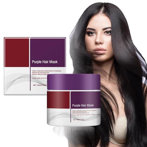 Purple Hair Maske,Collagens Hair Maske,Mascarilla Capilar Púrpura,Mascarilla Capilar De Colágeno,Acondicionador Hidratante Púrpura para Cabello Seco y Dañado