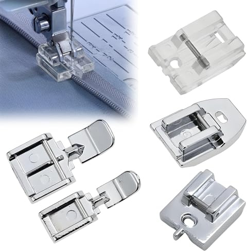 5Pcs Zipper Foot for Sewing Machine - Includes Walking Foot & Invisible Zipper Foot - Compatible with Brother, Singer, Janome & Other Low Shank Machines