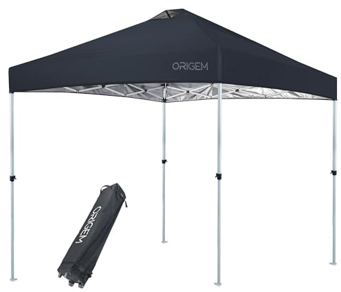 Origem Vattentätt hopfällbart lusthus 3 x 3 m/2,5 x 2,5 m/3 x 6 m, One-Touch-montering och förvaringsväska med hjul, bärbar hållbar utomhus lusthus gardiner med myggnät för trädgård, strand, camping