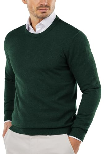 COOFANDY Suéter de Cuello Redondo para Hombre Sudaderas Ligeras y Ajustadas Jersey de Punto para Uso Informal o Elegante
