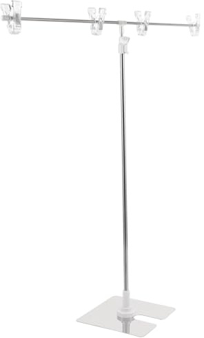 Artibetter T-shaped Metal Table Standing Sign Holder for A3 Posters with Magnet Clip Adjustable Multipurpose Advertising Display Stand for Supermarkets and Trade Shows