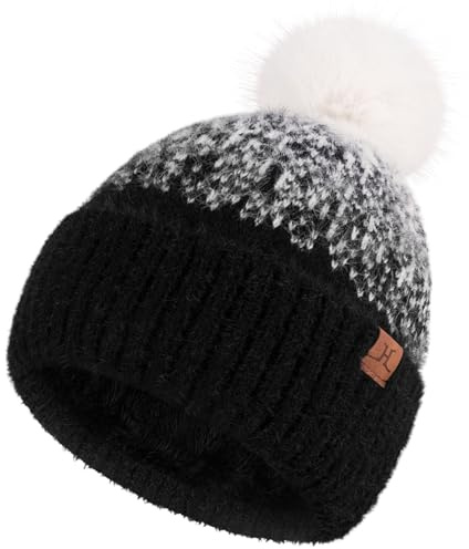 Bequemer Laden Bonnet Femme Polaire Hiver Chaud Tricot Anti Froid Cadeau
