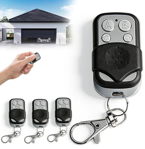Weciau Garagentor Fernbedienung Universal, 4 Stück 433 mhz Universal Garagentoröffner Fernbedienung Klonen mit 4 Taste, Handsender für Garagentor Rollladenschalter, Schalter Licht