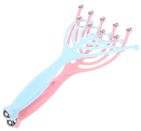 Tofficu Massaggiatore Manuale per Capelluto a 9 Artigli in Plastica Resistente, 2 Pezzi Portatili per Massaggi alla Testa, Collo e Spalle, Dispositivo per Massaggio Rilassante Total Body