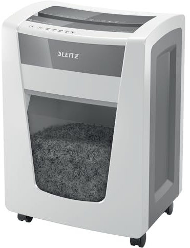 Leitz IQ Distruggidocumenti Office Pro P5, 15 fogli A4, Taglio micro, Sicurezza P5, Capacità 30 litri, Tecnologia anti-inceppamento, Tecnologia Touch-Control, 80050000