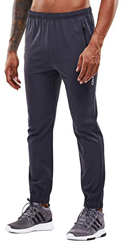 YAWHO Joggingbyxor för män, träningsbyxor, sportbyxor, sweatbyxor, träningsbyxor, fritidsbyxor, långa med dragkedja, fickor och dragsko