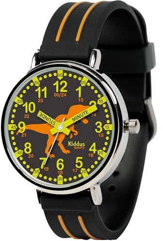 Kiddus Lernuhr für Kinder, Analoge Armbanduhr für Jungen und Mädchen ab 5 Jahren, 3ATM und 5ATM, Erste Uhr mit Stunden und Minuten, Lernspielzeug Geschenk für Kinder