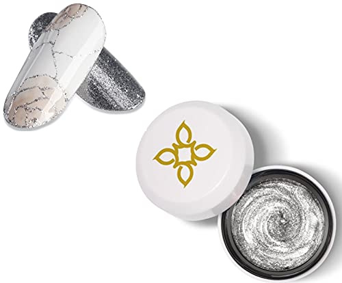 BLUESKY Metallic Sparkle Gel Paint Pots Glitter Nail Art Silver Alert 5G