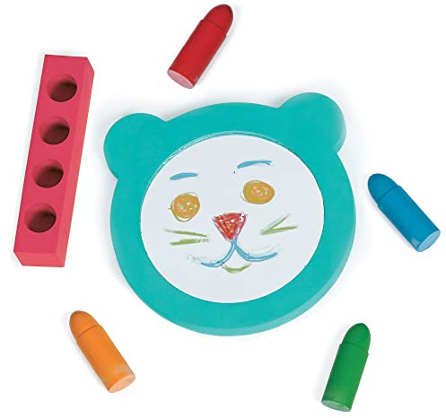 LUDI - Aquacolor Geschenkset – Bad-Malset – 4 radierbare Stifte + 1 weicher Spiegel – ab 10 Monaten