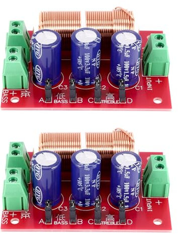 Roundsky YLY-2088 Diviseur de fréquence audio 400 W réglable 2 voies Filtre multivoies Plage complète Diviseur de haute fréquence