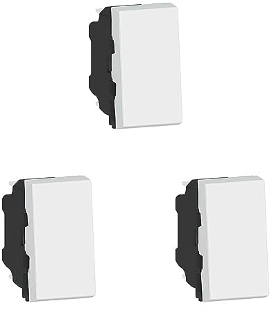 Legrand - Poussoir Mosaic Easy-Led 6A 1 module - blanc (Lot de 3)