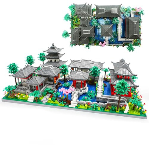 Seyaom Architecture Chinoise du Jardin de Suzhou avec Blocs de Construction en Forme de Cerisier en Fleurs pour Adultes, Adolescents de 14 Ans et Plus (3888 pièces)