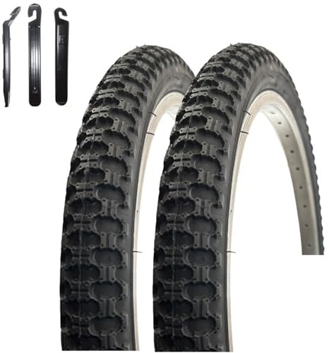 2 x VEE Rubber V024 18 Fahrradreifen Schwarz 47-355 (18 x 1.75) inkl. Reifenheber