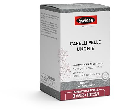 Swisse Capelli Pelle Unghie 100 compresse - Integratori capelli con Biotina, Vitamina C, Zinco, Cardo mariano, integratore per Pelle e Unghie