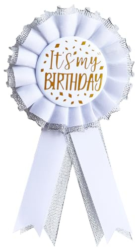 Its My Birthday Pins Happy Birthday Button Pin Satin Grosgrain Ribbon Badge Brooch Pins for Women Men