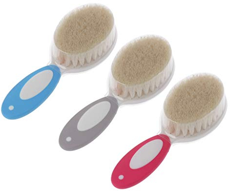 Cepillo suave de lana natural para bebé, cepillo de pelo de bebé, masajeador de cabeza infantil, cepillo de pelo de bebé