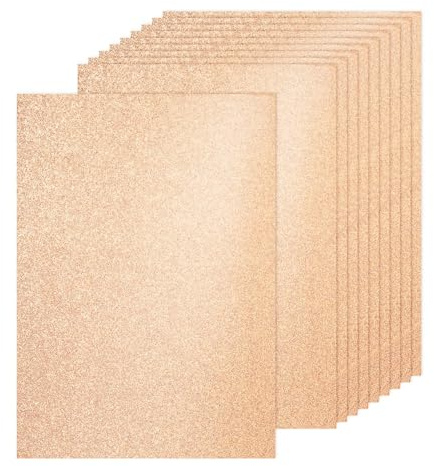 PATIKIL 60 ark Glitterpapper A4 Champagne, 29,7 x 21 cm Färgglada Kartonger 250g/m² Glittrande Stort Glitterpapper Glittrande Glitterskum för Hantverk Album Utskärningar DIY Konst Fest