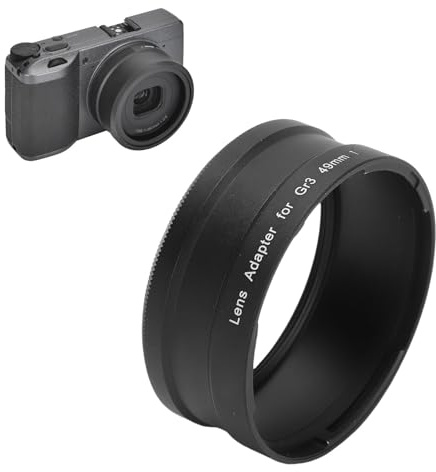 Fabater Adaptador de Filtro de Lente, Repuesto para Cámara GR3 y Lente de Conversión GA1, Rosca de 49 Mm para Tapas de Filtros, Compatible con Lentes Telefoto Macro Gran Angular