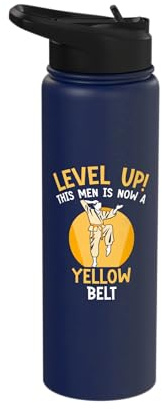 This men is now a yellow belt Stainless Steel Insulated Water Bottle