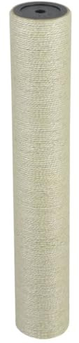 Ziaphsol Arbre à chat - 8 x 50 cm - 10 mm - Beige - En sisal - Avec cadre en panneaux de particules - Colonne à gratter - Montage mural - Pour animaux domestiques, grimper, gratter et se reposer dans