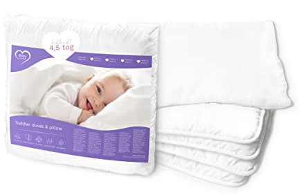 Baby Comfort Soft Bedding Set 4.5 tog Duvet Quilt 120x90 cm with Pillow for Nursery Baby Cot