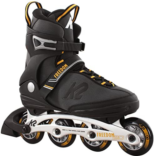 K2 Inline Skates Freedom M Für Herren Mit K2 Softboot, Black - Yellow, 30D0252