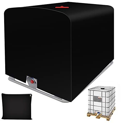 MaxAwe IBC Water Tank Protective Cover, 420D 1000L 120 x 100 x 116cm, Waterproof Dustproof Anti-UV, Oxford Cloth Cover