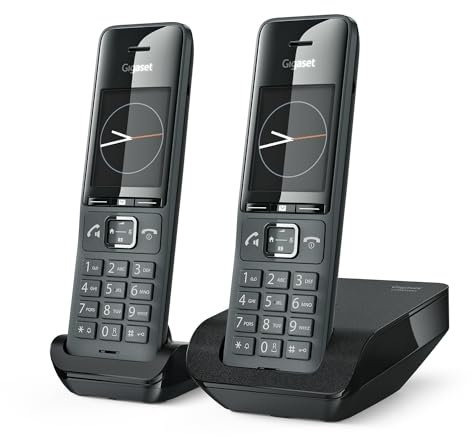 Gigaset Comfort 520 Duo - 2 Téléphones DECT sans Fil - Design élégant - qualité Audio supérieure - Blocage d'appels - Répertoire Jusqu’à 200 Contacts - Gris [Version française]