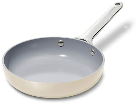 Caraway Nonstick Ceramic Mini Fry Pan (1.05 qt, 8) - Non Toxic, PTFE & PFOA Free - Oven Safe & Compatible with All Stovetops (Gas, Electric & Induction) - Cream