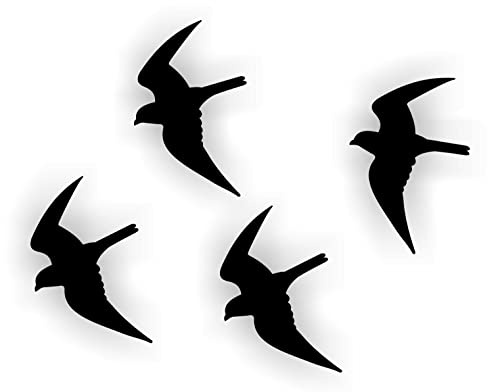 Lot de 4 autocollants pour oiseaux d'hirondelle. Collez-les sur la fenêtre ou le pare-brise.