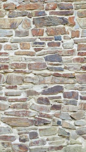 Fototapet stenmur – Livingwalls väggtapet beige – blommig tapet på 2,80 m x 1,59 m – tapet vardagsrum modern