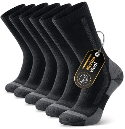 PULIOU Socks for Men Women,Thermal Warm Winter Merino Wool Cushion Moisture Wicking Breathable Multipack Hiking Walking,3 pairs