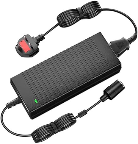 Mains Voltage to 12V Converter-AC 240V to DC 12V Transformer with Female Inline Socket Connector Suitable for Cool Boxes Tyre Inflators Vacuum Cleaners and Other Portable Equipment Durable Power Lead.