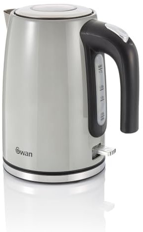 Swan SK14015GRN TownHouse 1.7L Jug Kettle with Removable Filter, Automatic Shut-off, Overheat Protection, 2.2KW, Grey