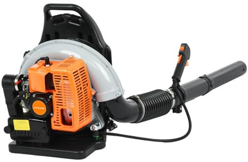 Altsuceser Souffleur de feuilles à essence – 63 cc 2 temps – Souffleur à gaz à dos 665 CFM, souffleur à neige sans fil pour l'entretien de la pelouse de jardin, orange