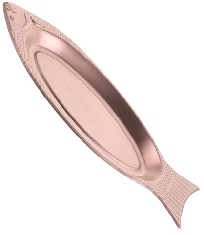 BEBEMOKO Plato de Pescado Parrilla Inoxidable Bandeja Decorativa de Pescado para Cocinar al Vapor para Fiesta y Restaurantes Diseño Único