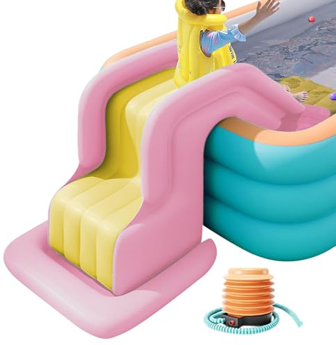Youngwier Toboggan Piscine Gonflable pour,Glissades Anti-Bascule pour Parc Aquatique Extérieur Ludique - Accessoires pour Piscines Enterrées, Gonflables Et Aires De Jeux d'eau