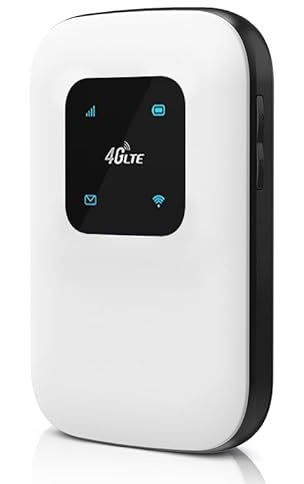 4G-Mobile-WLAN-Router (300 Mbit/s Download / 50 Mbit/s Upload), 2100mAh Tragbarer WLAN-Hotspot Kompatibel mit Allen europäischen SIM-Karten, Bis zu 10 Geräte verbinden