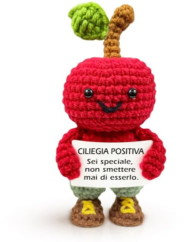ARYXSEMA Ciliegia Positiva Simpatica Regalo Donna Motivazionale per Compleanno Mamma Amica Collega Maestra e Fidanzata Oggetto Decorativo Portafortuna Divertente e Artigianale per Casa e Ufficio