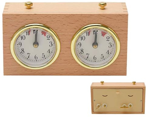 Chess Timer Chess Clock Wooden Analog Game Mechanical Timer Count Up Down for Competition
