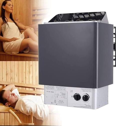 Bastuaggregat, elektrisk bastuugn, ångbadsbastuaggregat med 3 timmars timer och justerbar temperatur, torr ångbastuugn, for max 106-318 kubikfot, for hem, hotell och spa(3kw)