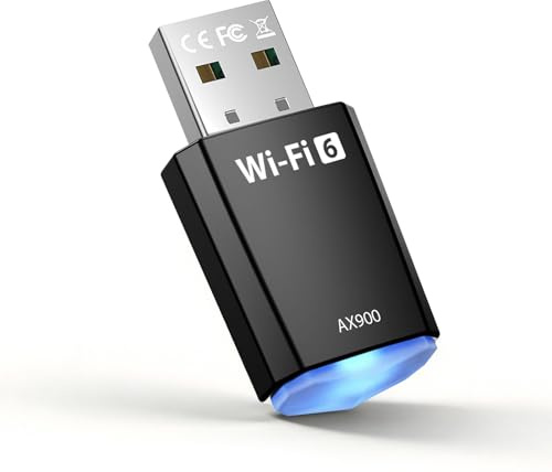 Clé WiFi 6 USB AX900 Mbps - Adaptateur WiFi Double Bande 2.4GHz/5GHz pour PC, Compatible Windows 11/10/8.1/8/7 - Dongle WiFi Performant et Fiable