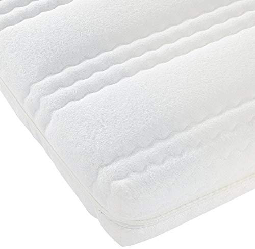 Best For Kids Kinderbett-Matratze Kesja 60x120x10 cm bis 90x200x14 cm, Qualität nach Ökotex 100 - Standard und Gesteppte und Weiche Kindermatratze aus Frottee (90x200x14 cm)