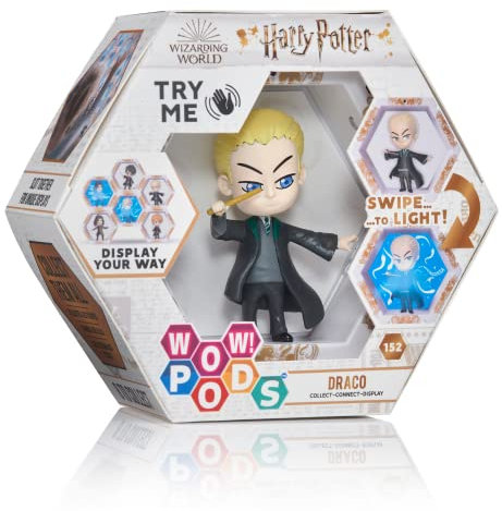 WOW! PODS Harry Potter Wizarding World Figurine Lumineuse à tête branlante Série 2 | Jouet Officiel à Collectionner – Draco Malfoy avec révélation de lumière mystère | Collectez Connect and Display